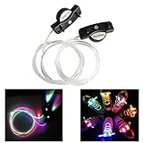 Multi-Color LED Light Up Shoelaces with 3 Modes Light Flashing for Clubbing, Rave, Birthday, Edm, Disco, Hip-hop Dancing, and Dubstep Party by WearHome (Batteries Included)