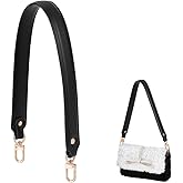 PH PandaHall Genuine Leather Purse Short Bag Strap, Leather Bag Replacement Handbag Straps with Clasps for Handbag Making