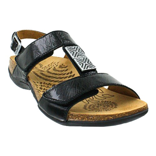 Dr. Andrew Weil Women's Sonora T-Strap Sandals, Black Patent, 6 M/B