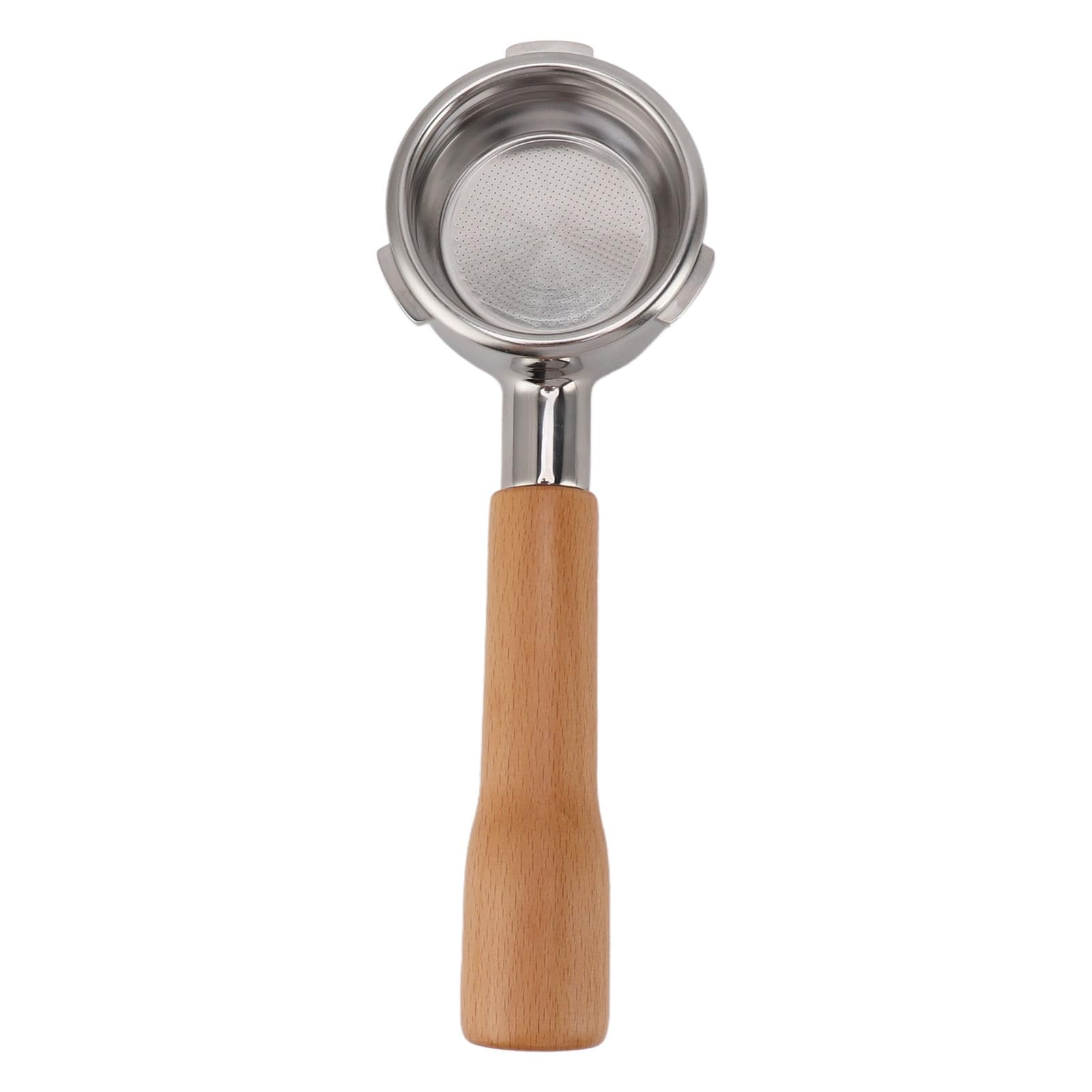 3 Ears Coffee Portafilter, 58mm Bottomless Coffee Portafilter for Home (C1 Beech Wood Color)