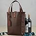 Wine Enthusiast 2-Bottle Leather Wine Tote Bag