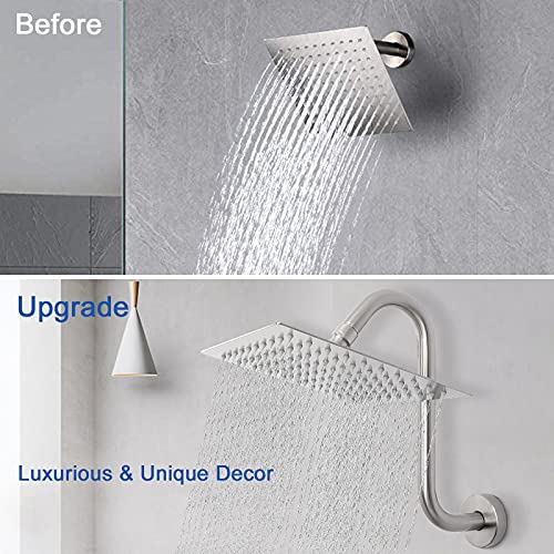 Nearmoon S Shaped Shower Head Riser Pipe, Shower Head Extender Arm with