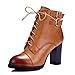 BeanFashion Women's Zipper Low-Top Soft Material High-Heels Closed Toe Solid Boots