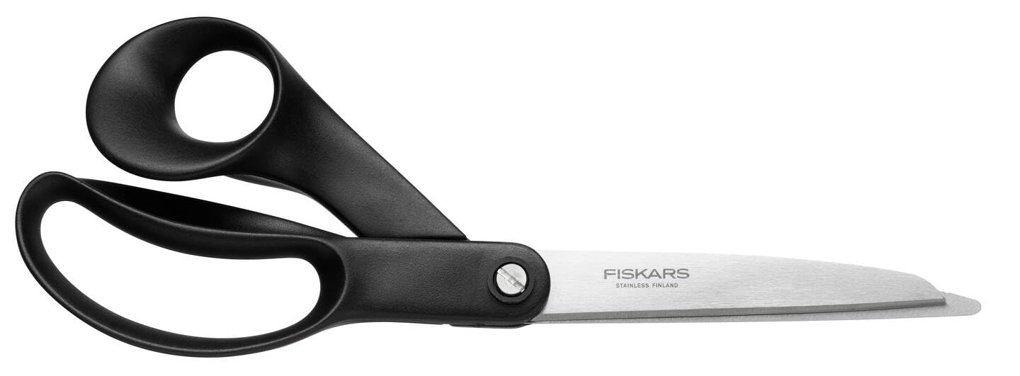 Fiskars Hardware Scissors with Wire Notch, Length: 25 cm, Stainless Steel Blade/Plastic Handles, Black, 1020478