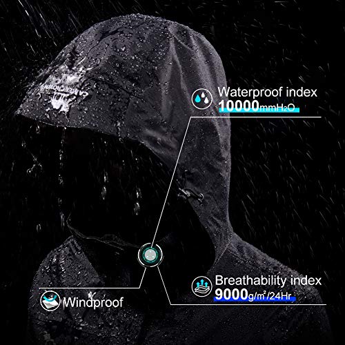 image for CAMEL CROWN Womens Waterproof Rain Jacket Lightweight Hooded Windbreak