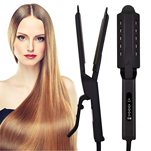 Hair Straightener Professional Glider Ceramic Tourmaline Ionic Flat Iron, Straightens & Curls with Four Adjustable Temperature,Hair Treatment Styling Tools,Wide plate for All Hair Types,Frizz Free