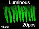 20pcs 100mm Luminous Octopus Squid Skirts Soft Lure Jig Hooks Glow in Dark