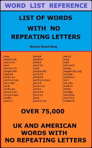 List Of Words With No Repeating Letters Kindle Edition By - 