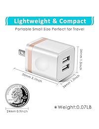 Cargador de pared USB STELECH (UL Listed) con doble puerto USB adaptador de alimentación, enchufe de carga para iPhone X 8 7 6S Plus, iPad, iPod, más teléfonos móviles