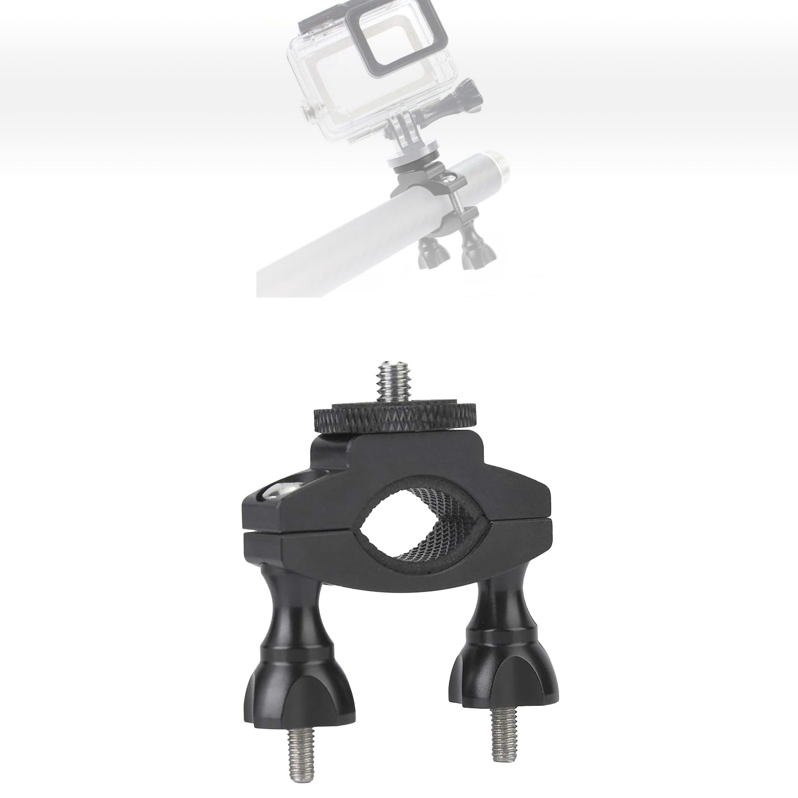 BigKing 1/4" Motorcycle Handlebar Mount, Bicycle Handlebar Mount, Screw Bike Camera Mount, Aluminum Adjustable Bracket for DJI OSMO SJCAM XiaoYi Action Cameras