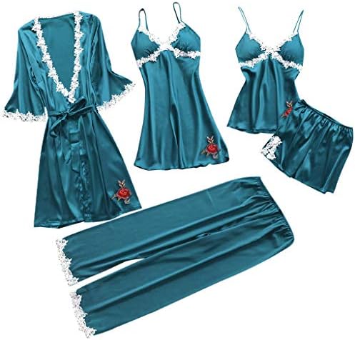 Women Lace Lingerie,Fitfulvan Sexy Nightwear Underwear Babydoll Sleepwear Dress 5PC Suit