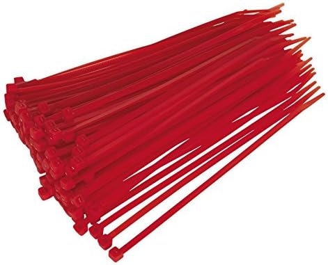 Sealey CT20048P100R Cable Tie 200 x 4.8mm Red Pack of 100, 200 x 4.8 mm