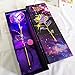 KIRIFLY Artificial Rose Gifts Fake Flowers Roses Presents for Women LED Light Plastic Cellophane Flower Birthday Anniversary Engagement Colorful Gifts