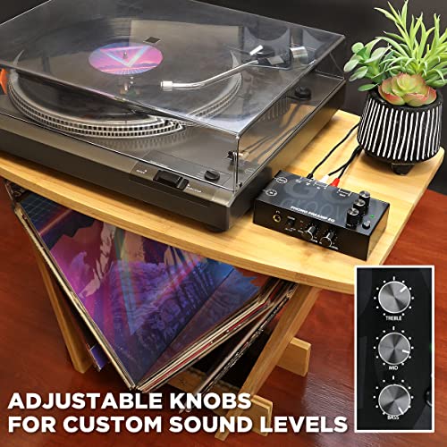 GOgroove Phono Preamp EQ with 3 Band Equalizer Preamplifier with