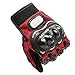 Tonsiki Carbon Fiber Motorcycle Motorbike Cycling Racing Full Finger Gloves (Red, XXL)