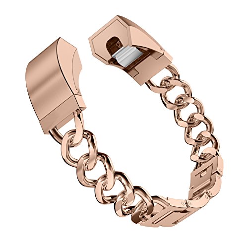 Wearlizer Compatible Fitbit Alta Bands Small Silver Rose Gold
