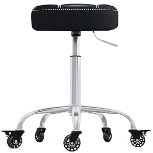 CoVibrant Ergonomic Lockable Rolling Stool Adjustable Swivel for Medical Doctor Office Spa Kitchen Desk Esthetician Artist Exam Room