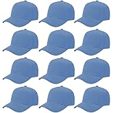 ZH Plain Adjustable Baseball Cap - Lot of 12 Unisex Blank Design Caps