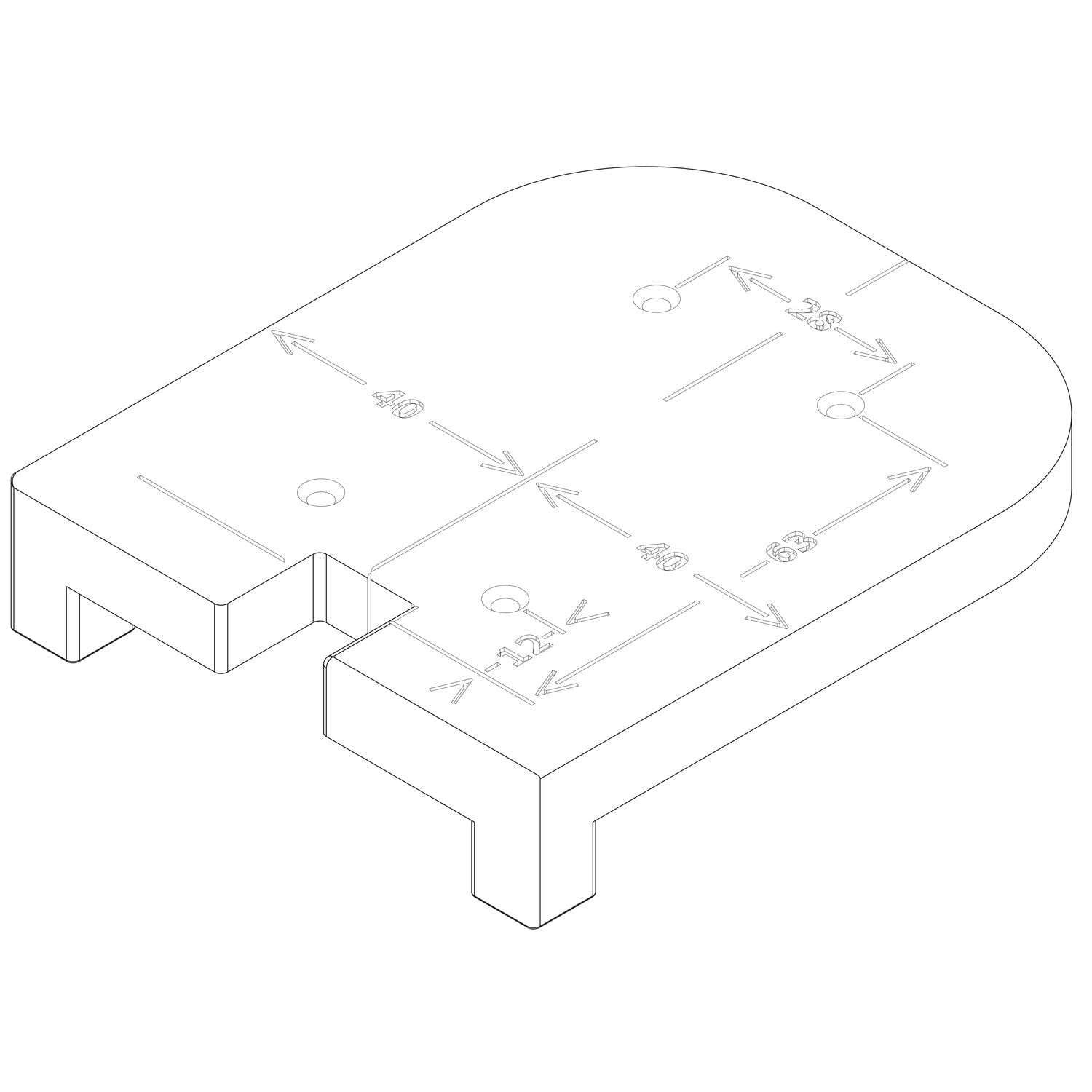 HAWA Combino Drilling Gauge for Sliding Door Profiles Plastic Anthracite