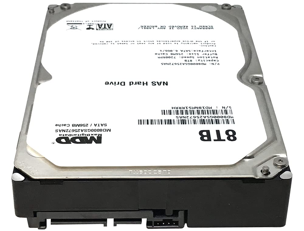 MaxDigitalData 8TB 7200 RPM 256MB キャッシュ SATA 6.0Gb/s 3.5インチ 内蔵ハードドライブ NASネットワークストレージ用 (MD8000GSA25672NAS)