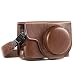MegaGear MG1259 Ever Ready Leather Camera Case compatible with Panasonic Lumix DC-ZS80, DC-ZS70, DC-TZ95, DC-TZ90 - Dark Brown