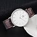 AIBI Men's Watch Brown Genuine Leather 3ATM Waterproof White Case Analog Quartz Dress Watch for Men