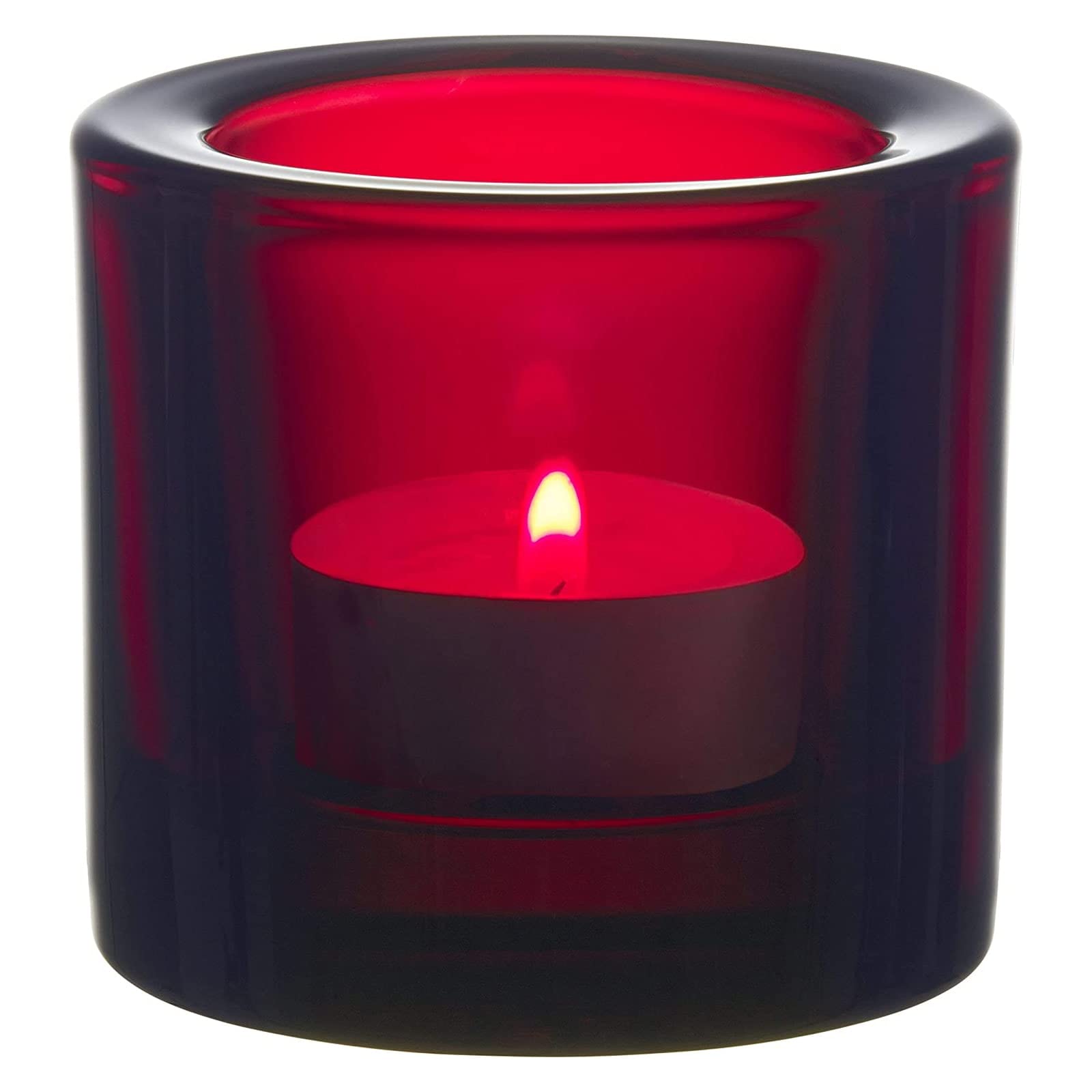 Iittala Kivi - 60mm tealight support. color nuevo Transparent Red
