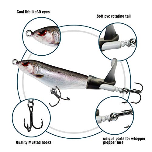 Ods Lure Ensemble De Leurres Pour La Pêche Appâts Artificiels Whopper Plopper Leurre De Surface Dur Avec Queue Tournante…