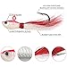 Dr.Fish 3 Pack Bucktail Jig Lure Hair Jig Saltwater Freshwater Lures Surf Fishing White Red Chartreuse Bass Flounder Striper Bluefish Halibut Redfish 1/2oz, 1oz, 2oz, 4oz, 6oz