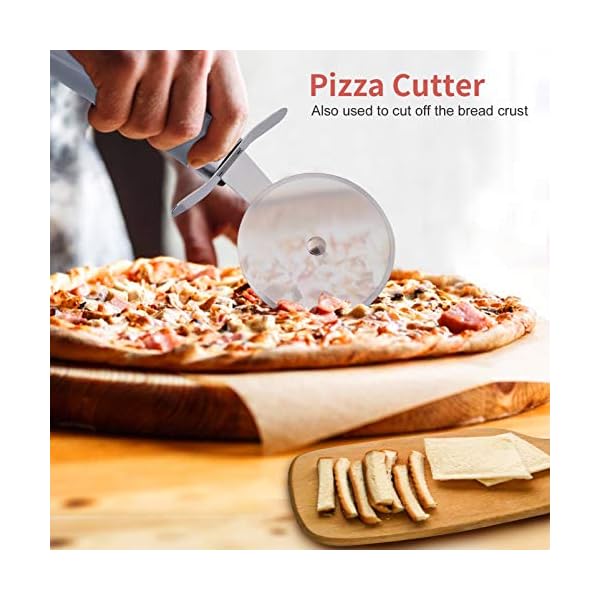 Uarter Kitchen Utensil Sets 5 Pcs - Kitchen Tools Essentials Gadgets - Cookware Gadgets/Accessories with Potato Masher | Peeler | Cheese Grater | Whisk | Pizza Cutter - Cooking Utensils for Daily Use