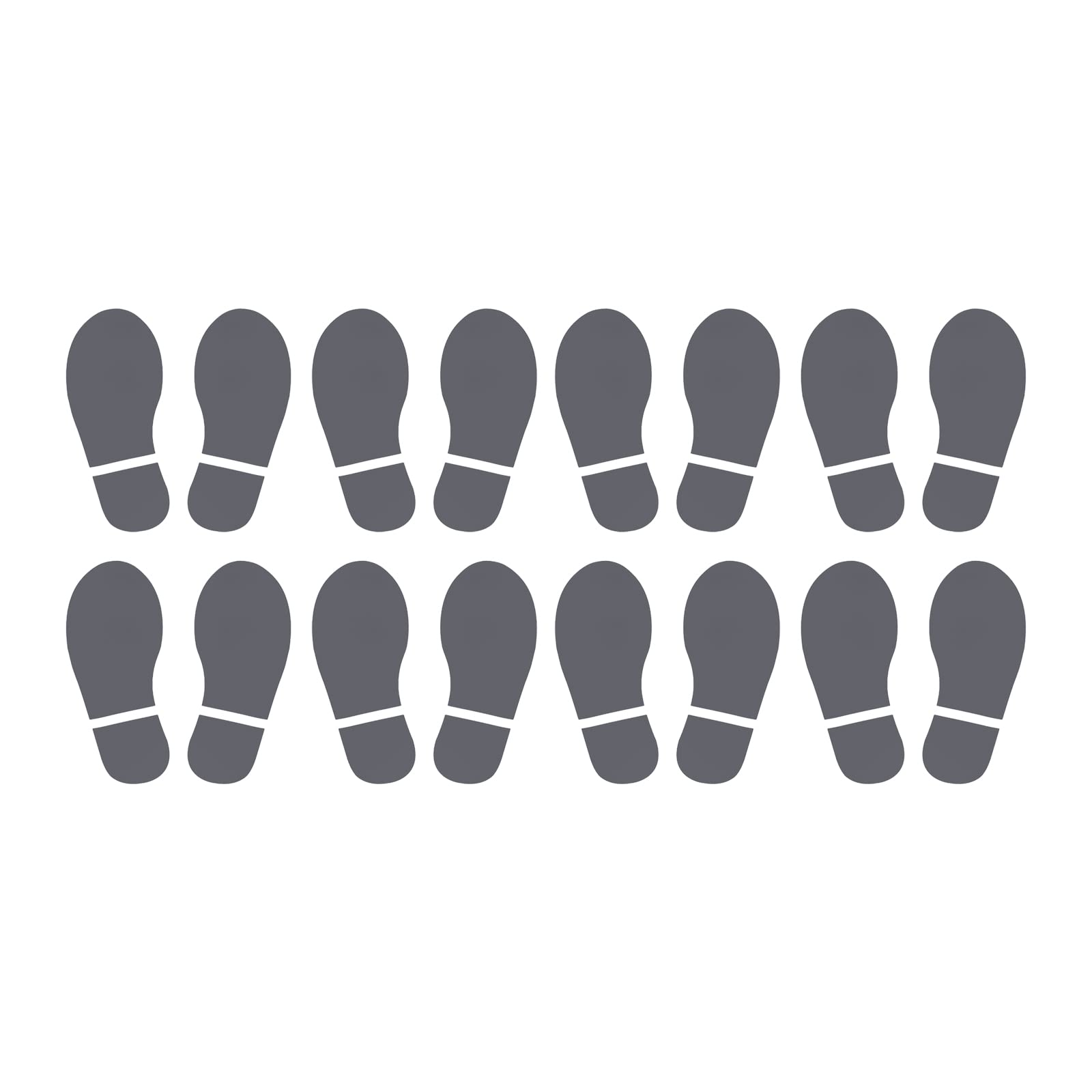 PATIKIL 6x2.5" Footprint Sticker, 8 Pairs PVC Shoes Floor Decal Sign for Class Decor Stair Guide, Dark Gray โ image 1
