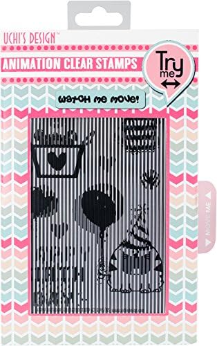 Motion Crafts Animation Clear Stamps & Grid Set-Happy Birthday