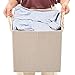 EZOWare Foldable Fabric Storage Bin with Cotton Rope Handle, Collapsible Resistant Basket Box Organizer for Nursery, Closet, and More (Set of 2, Beige)