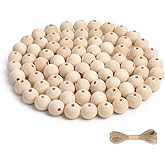 Hagao Natural Wood Beads Round Ball Wooden Loose Beads Unfinished Wood Spacer Beads for Craft-Making 100pcs (18mm)