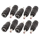 uxcell 10 Pcs 3.5mmx1.5mm Male to 5.5mmx2.5mm Female Jack DC Power Connector