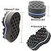 Parabirds Curl Twist Hair Sponge Big&Small Holes Brush Double-Sided Comb Brush Sponge for Afro Black Men Women (2PCS Black Wave)
