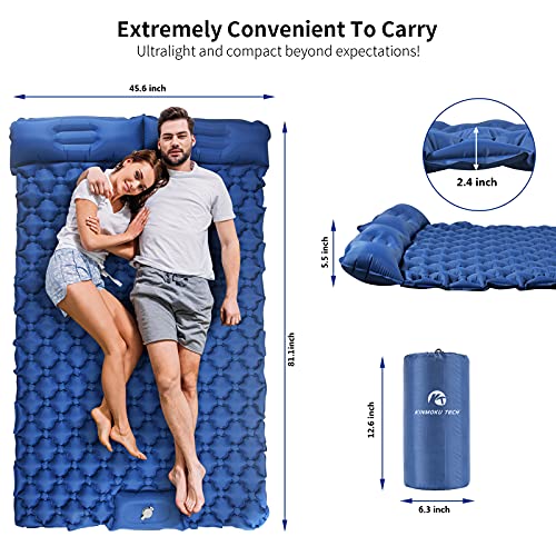 Kinmoku Sleeping Pad for Camping 2 Person Sleeping Pad with Pillow