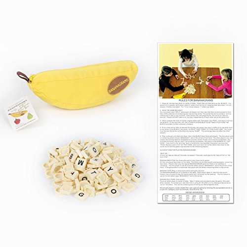 Huang Cheng Toys 144 PCS Scrabble Tiles ABS Pieces Scrabble Letters Lovely Bag Package (Banana)