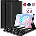 IVSO Keyboard Case for Samsung Galaxy Tab S6 10.5 Inch 2019 SM-T860/SM-T865,Premium PU Leather Stand Cover with Removable Wireless Keyboard(Black)