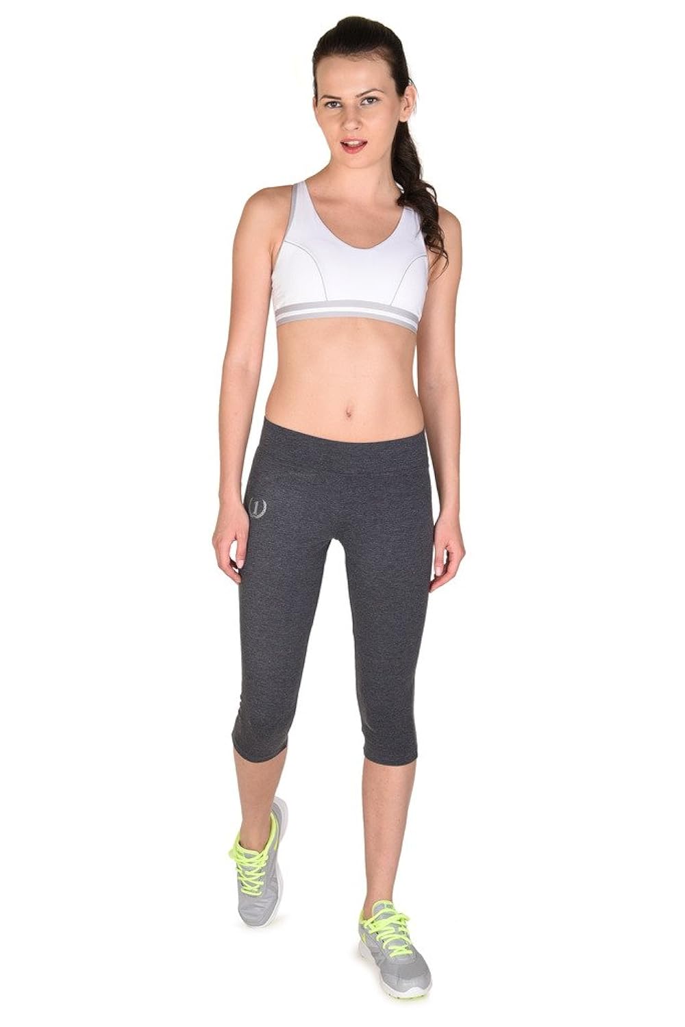 onesport women's cotton spandex jersey anthra capris(onsp35at-p)