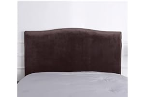 WOMACO Bed Headboard Slipcover Protector Stretch Solid Color Dustproof Cover for Bedroom Decor (Length (71" - 90""), Coffee-Plush)