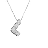 Bubble Letter Necklace Silver For Women, Cubic