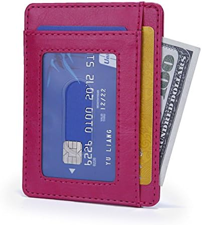 Sumpus Minimalist RFID Front Pocket Wallet Slim Credit Card Holder Money Clip(Rose)