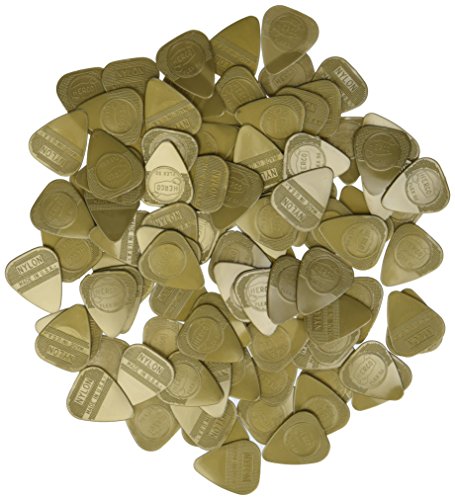 Herco® HE210 Flex 50 Nylon Flat Picks, Gold, Medium, 100/Bag