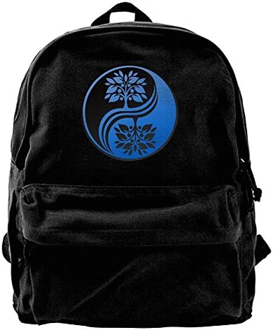 Japanese Bonsai Tree In Yin Yang Canvas Travel Rucksack Backpack Daypack Knapsack Laptop Shoulder Bag