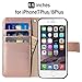 iPhone 8 Plus Wallet Case, iPhone 7 Plus Wallet Case, COCASES Premium Leather Detachable Magnet Folio Stand Cover with Wrist Strap 5.5'' - Rose Gold