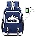 Kids Backpack School Bag Bookbag with USB Charging Port (6-Blue)