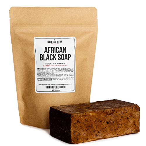 African Black Soap - Use as a Body and Face Wash - Melt the Bar to Make Liquid Soap or Shampoo - Contains Moisturizing Unrefined Shea Butter - 16 oz by Better Shea Butter - Thumbnail 3