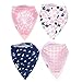 My Mini McGee Baby Bandana Drool Bibs with Adjustable Snaps, 4 Pack, for Girls, Infants and Toddlers, Blossom Collection, Baby Gift