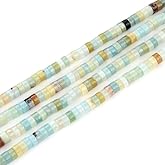Adabele 14.5 Inch Natural Amazonite Amazonstone Healing Gemstone 4mm x 2mm Small Heishi Tube Rondelle Beads Gem Stone Spacer (150-160pcs) GH-C11